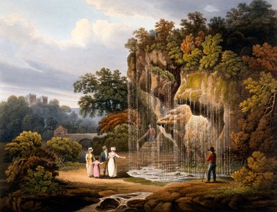 Figuren an einem Wasserfall, 1825 von Francis Nicholson